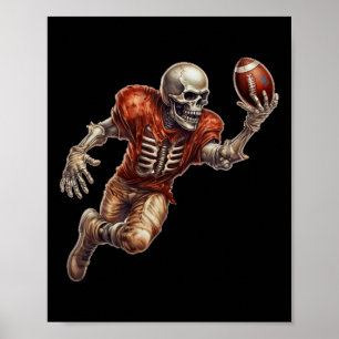 Playing Football Cool Touchdown Halloween Poster