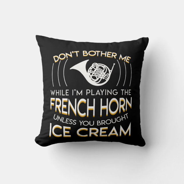 Playing French Horn Brought Ice Cream Cushion (Front)