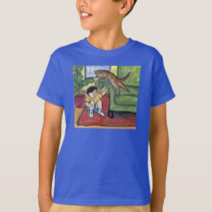 Playing Games Cat Lover Custom Art T-Shirts