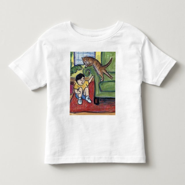Playing Games Cat Lover Custom Art T-Shirts (Front)