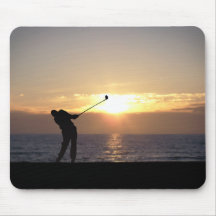 Playing Golf At Sunset