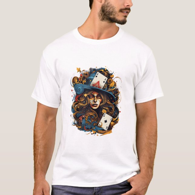 playing Gothic Card Games T-Shirt (Front)