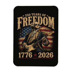 Playing Guitar 250 Years 4th July Magnet