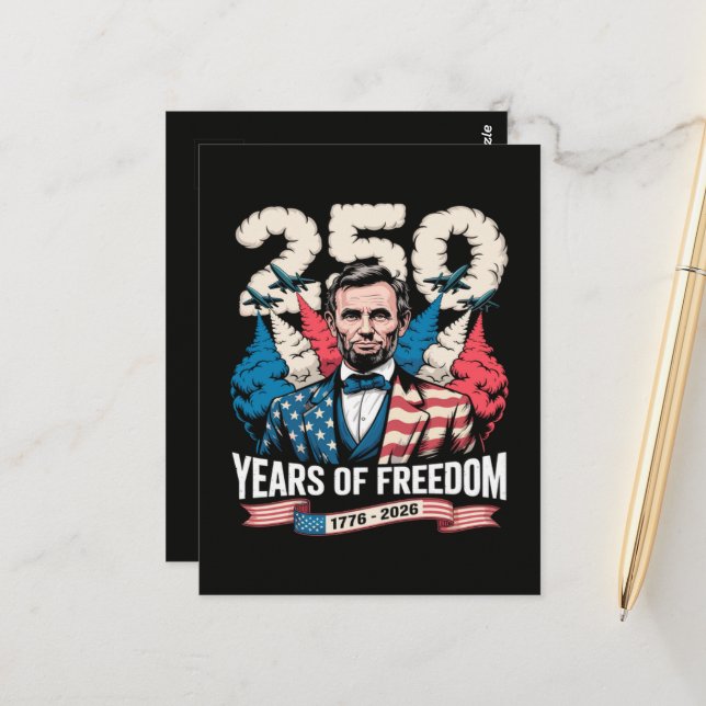  Playing Guitar 250 Years Postcard (Front/Back In Situ)