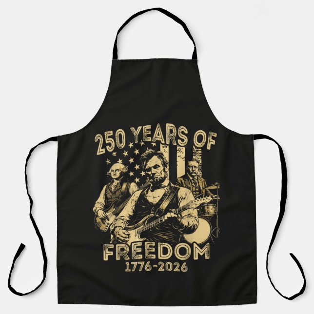 Playing Guitar 4th July 250th Anniversary Apron (Front)