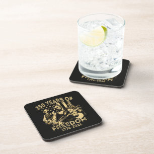 Playing Guitar 4th July 250th Anniversary Coaster