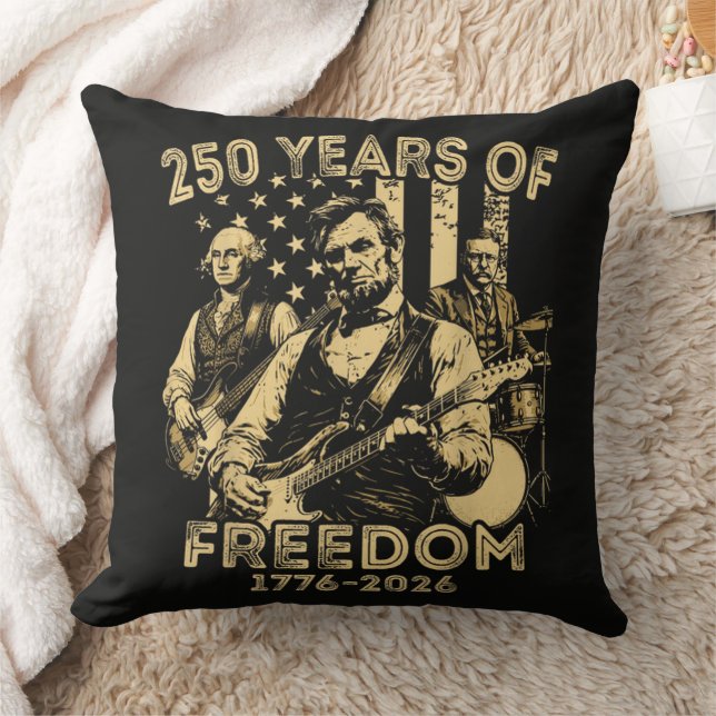 Playing Guitar 4th July 250th Anniversary Cushion (Blanket)