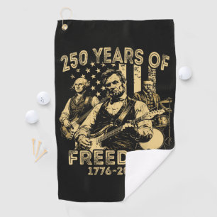 Playing Guitar 4th July 250th Anniversary Golf Towel