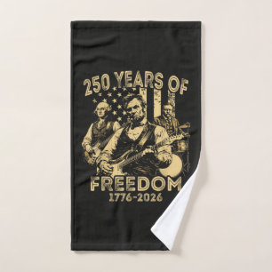 Playing Guitar 4th July 250th Anniversary Hand Towel