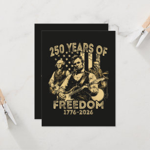 Playing Guitar 4th July 250th Anniversary Invitation