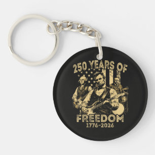 Playing Guitar 4th July 250th Anniversary Key Ring