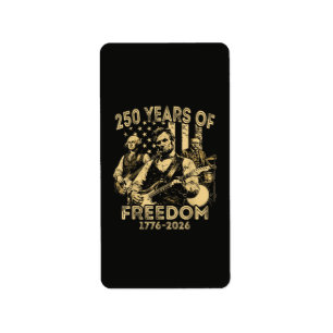 Playing Guitar 4th July 250th Anniversary Label