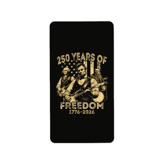 Playing Guitar 4th July 250th Anniversary Label (Front)