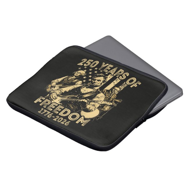 Playing Guitar 4th July 250th Anniversary Laptop Sleeve (Front Top)