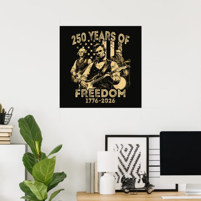 Playing Guitar 4th July 250th Anniversary Poster (Home Office)