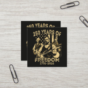 Playing Guitar 4th July 250th Anniversary Square Business Card