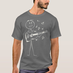 Playing Guitar Music Singing Funny Stick Figure Gu T-Shirt