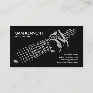 Playing Guitar Music Teacher Motif Business Card
