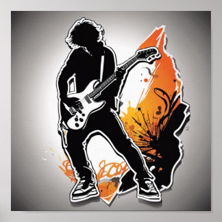 Playing Guitar Poster