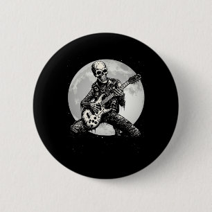 Playing Guitar Punk Rock Music Halloween Mens Kids 6 Cm Round Badge