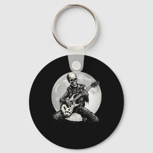 Playing Guitar Punk Rock Music Halloween Mens Kids Key Ring