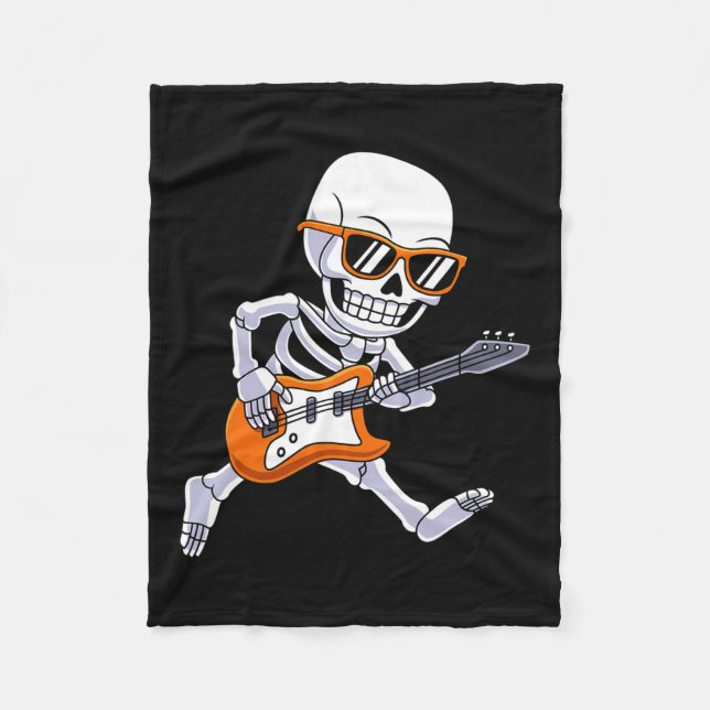 Playing Guitar Rock &amp; Roll Boys Kids  Fleece Blanket (Front)