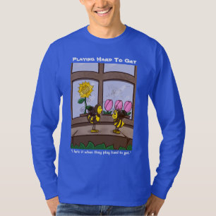 Playing Hard To Get Men's Blue Long Sleeve T-Shirt