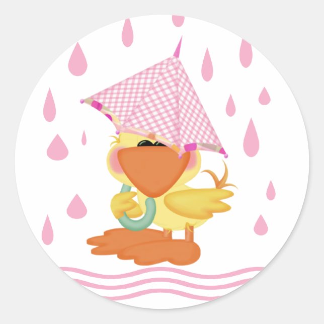 Playing In The Rain Classic Round Sticker (Front)