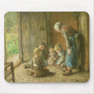 Playing Jacks on the Doorstep Mouse Pad