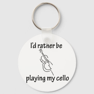 Playing My Cello Key Ring