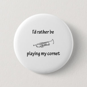Playing My Cornet 6 Cm Round Badge