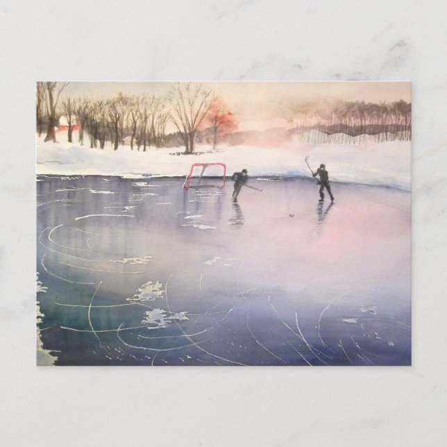 Playing on Ice Postcard (Front)