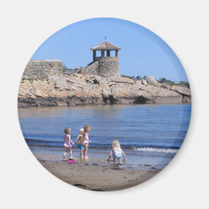 Playing On the Beach in Rockport, MA Magnet