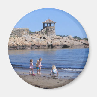 Playing On the Beach in Rockport, MA Magnet