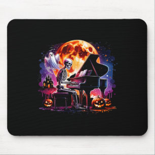 Playing Piano With Ghost Creepy Halloween Costume Mouse Pad