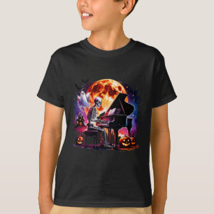 Playing Piano With Ghost Creepy Halloween Costume T-Shirt