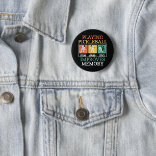 Playing Pickleball Improves Memory  6 Cm Round Badge