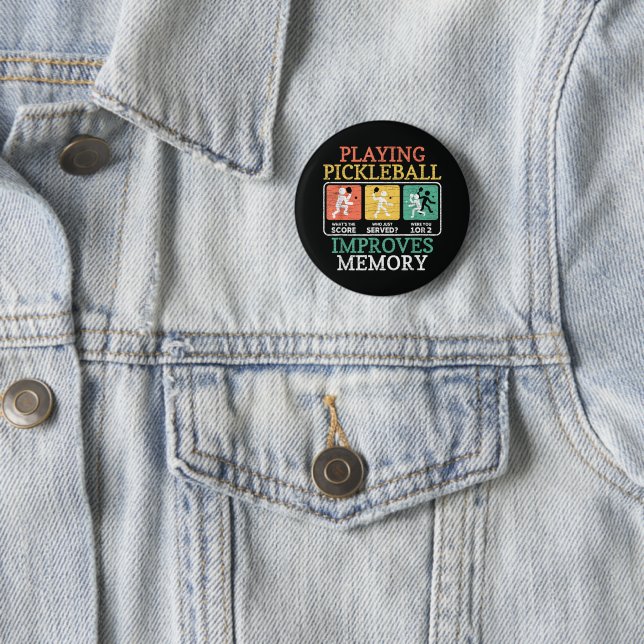 Playing Pickleball Improves Memory  6 Cm Round Badge (In Situ)