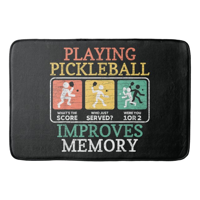 Playing Pickleball Improves Memory  Bath Mat (Front)