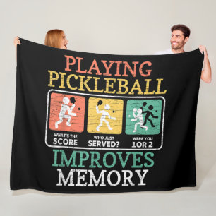 Playing Pickleball Improves Memory Fleece Blanket