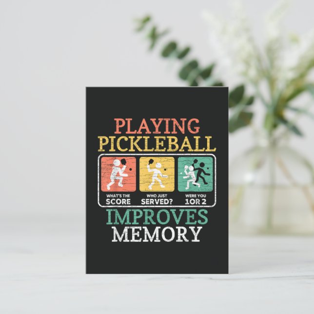 Playing Pickleball Improves Memory  Invitation Postcard (Standing Front)