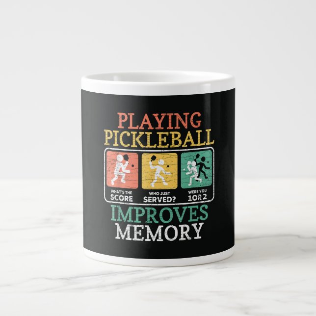 Playing Pickleball Improves Memory  Large Coffee Mug (Front)