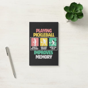 Playing Pickleball Improves Memory Post-it Notes