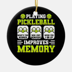 Playing Pickleball Improves Memory What's Scores J Ceramic Tree Decoration