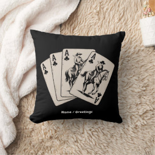 Playing Poker-Card Western Country Girl Trendy Cushion