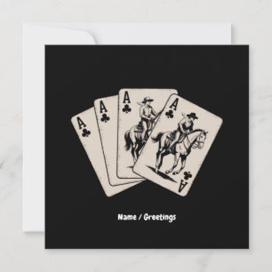 Playing Poker-Card Western Country Girl Trendy  Invitation