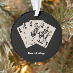 Playing Poker-Card Western Country Girl Trendy  Ornament