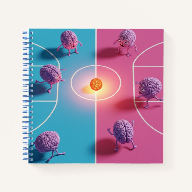 Playing Purple Anthropomorphic Brains  Notebook (Front)
