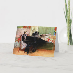 Playing Scales, painting by Carl Larsson Card