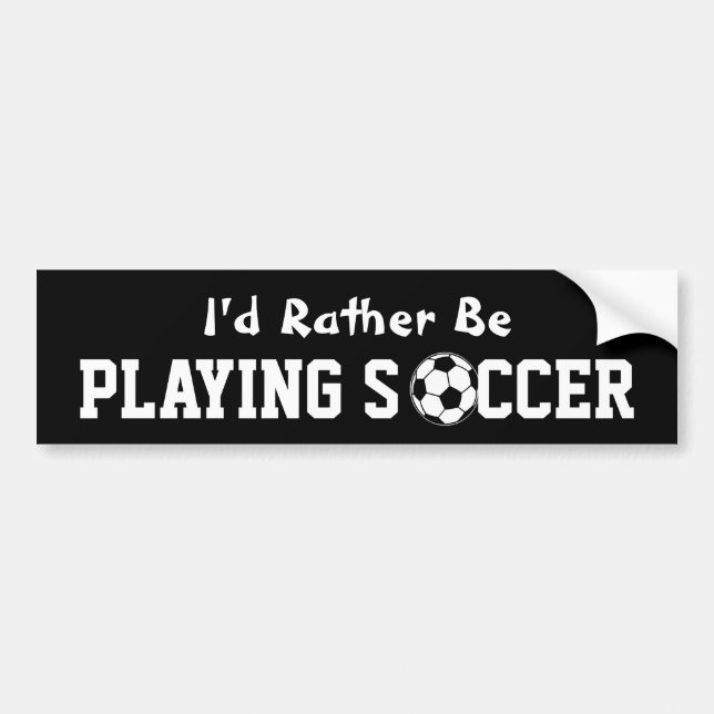 Playing Soccer Bumper Sticker (Front)